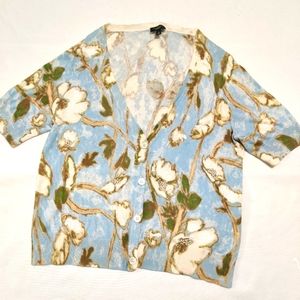 Talbots Floral Short Sleeve Cardigan MP
